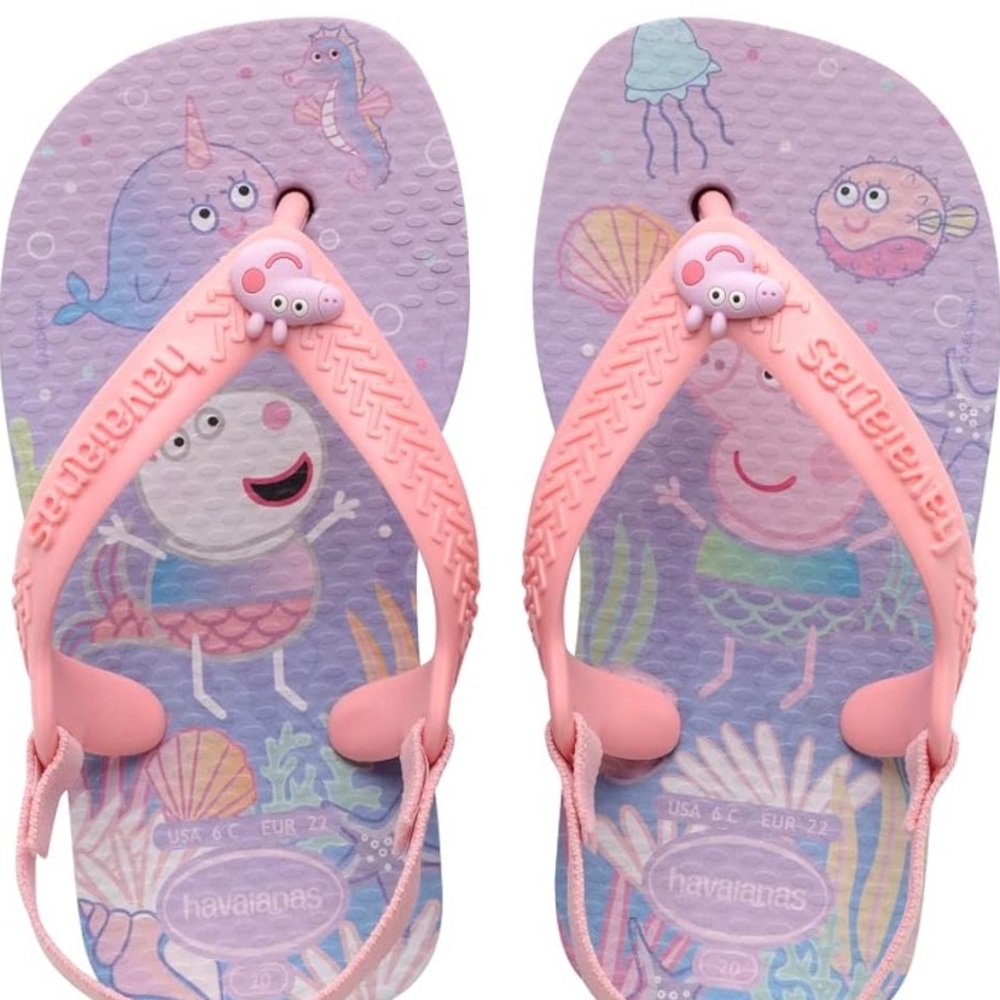 Havaianas Girl's Baby's Peppa Pig Sandal Quiet‎ Lilac Flip-Flop
